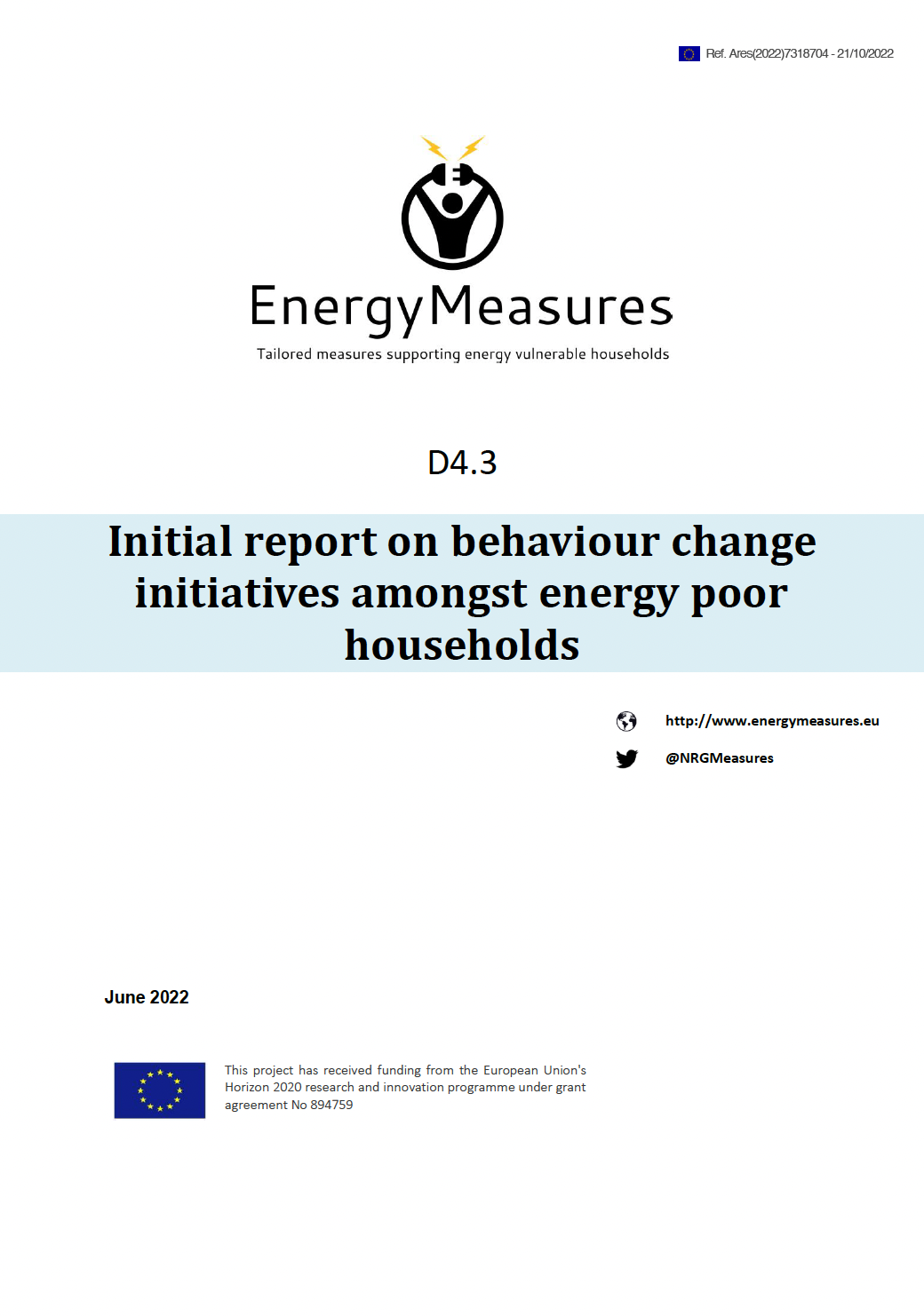 D4.3 Initial report on behaviour change