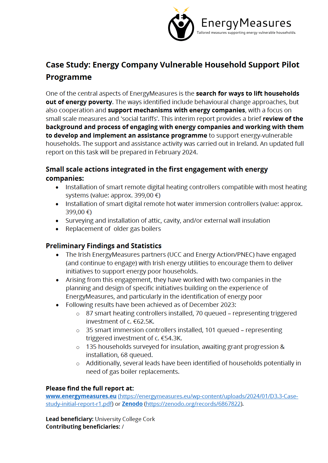 Case Study: Energy Company Vulnerable Household Support Pilot Programme